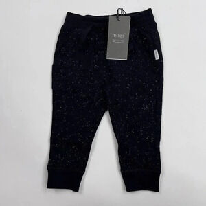 Miles Baby Knit Joggers Black Speckled White 12M NWT